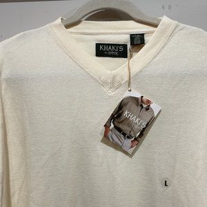 ARROWS KHAKI’S CREAM LONG SLEEVE 💯 COTTON WAFFLE WEAVE